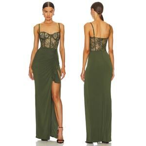 Katie May Willow Gown Maxi Lace Corset Ruffle Formal Wedding Guest Party Prom L